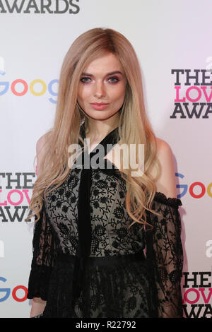 London, Großbritannien. 15. November 2018. Em Ford, der lovie Awards, BFI Southbank, London, Großbritannien, 15. November 2018, Foto von Richard Goldschmidt Credit: Rich Gold/Alamy leben Nachrichten Stockfoto