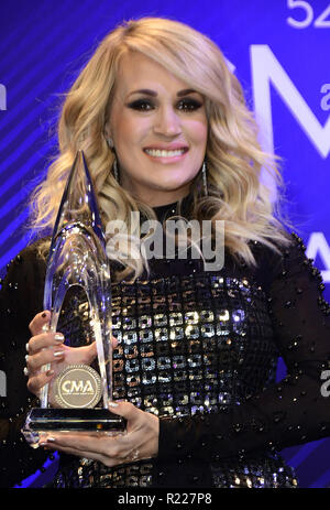 Nashville, TN, USA. 14 Nov, 2018. 14. November 2018 - Nashville, Tennessee - Carrie Underwood. Der 52. jährlichen CMA Awards, der Country Musik größte Nacht, bei Bridgestone Arena statt. Photo Credit: AdMedia Credit: AdMedia/ZUMA Draht/Alamy leben Nachrichten Stockfoto