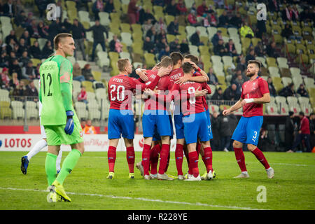 Danzig, Polen. 15. November 2018. Lukasz Skorupski (12) Tschechische Republik Fußballnationalmannschaft während der Internationalen freundlich Fußballspiel zwischen Polen und der Tschechischen Republik bei Energa Stadion in Danzig, Polen am 15. November 2018 Credit: Grzegorz Brzeczyszczykiewicz/Alamy leben Nachrichten Stockfoto