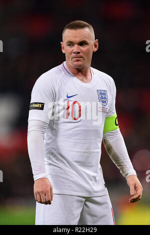 London. Vereinigtes Königreich. 15. November 2018. England, Wayne Rooney (10) während der internationalen Freundschaftsspiel zwischen England und USA im Wembley Stadion. Credit: MI Nachrichten & Sport/Alamy leben Nachrichten Stockfoto