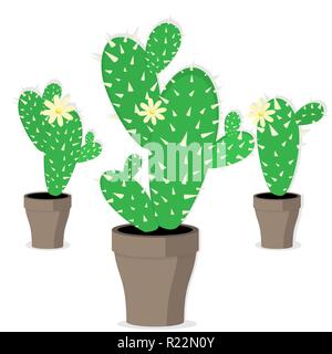 Mexikanische Satz von Cactus Vector Illustration Cartoon Stil. Stock Vektor
