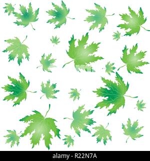 Herbst Blätter grün Muster, fallende Blätter für Print und Web Design. Stock Vektor
