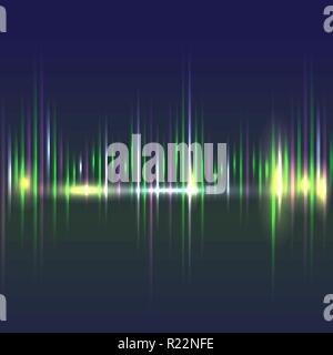 Abstrakte Schallwellen licht Equalizer. Cool Hintergrund für Web oder Print, hellen Wellen. Stock Vektor