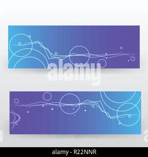 Violett Blau abstrakte Banner, polygonalen Linien und Formen, geometrische Hintergrund für Print und Web Vector Illustration. Stock Vektor