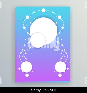 Blue Violet mesh Hintergrund, Spiralen und Kreise, Motion Design, Violet Blue Gradient. Stock Vektor