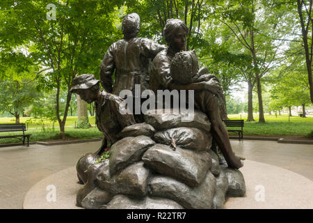 Frauen in Vietnam Memorial Washington Dc Stockfoto