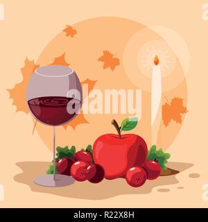 Tanksgiving essen Symbole Vector Illustration Design Stock Vektor