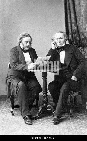 RICHARD COBDEN (1804-1865) englischer Hersteller und Staatsmann auf der rechten Seite mit seinem Freund John Bright Stockfoto