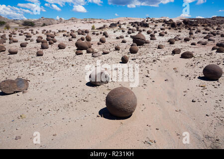 Formationen der Steine in der Wüste von ischigualasto Provincial Park, Nord-westlichen Argentinien, Patagonien Stockfoto