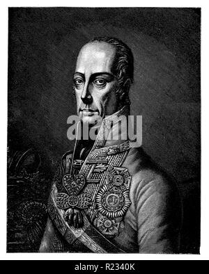 Franz II. Joseph Karl, Kaiser Franz I. von Österreich <1768-1835>, P.G Stembucchi U. J.K. Tielker 1899 Stockfoto