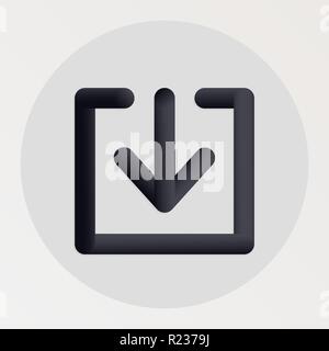 Download blended fetten schwarzen Symbol Leitung. Vector Illustration der nach unten zeigende Pfeil Form Flüssigkeit Piktogramm in einem Kreis auf weißem Hintergrund Stock Vektor