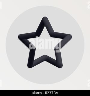 Star blended fetten schwarzen Symbol Leitung. Vector Illustration von Stern Flüssigkeit Piktogramm in einem Kreis auf weißem Hintergrund für ihre Grafik und Web Design Stock Vektor