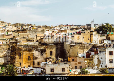 Häuser in Fes, Marokko. Nordafrika, Afrika Stockfoto