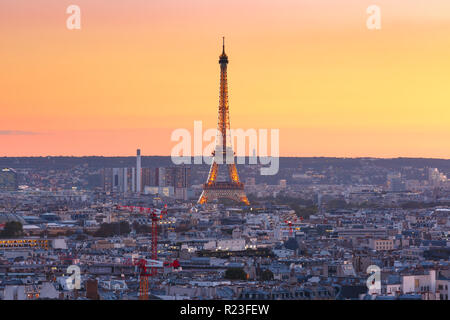 Sonnenaufgang in Paris, Frankreich Stockfoto