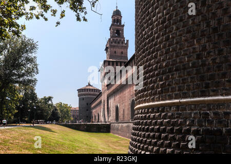 Schloss Sforza ist ein Schloss in Mailand, Italien, Stockfoto