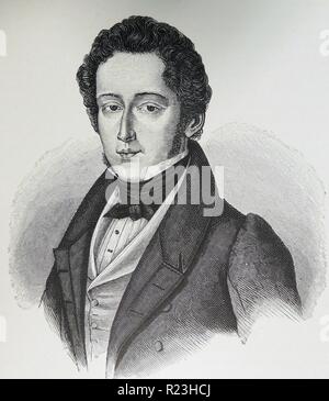 Frederic Chopin (1809-1849), polnischer Pianist und Komponist. Liebhaber von George Sand. Starb an. Stockfoto