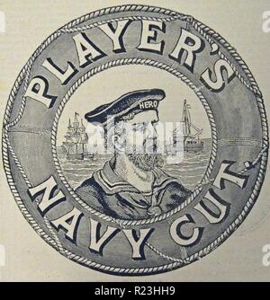 Anzeige von ' ' der Illustrated London News'', 1895, für "Player's Navy Cut" Tabak und Zigaretten in Nottingham hergestellt. Stockfoto