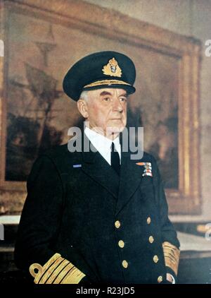 Foto von Sir Dudley Pound (1877-1943) Admiral der Flotte und einen Offizier der Royal Navy Farbe. Datiert 1940 Stockfoto