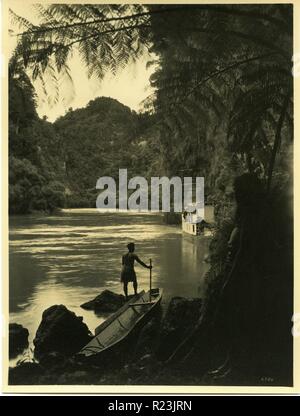 Der Whanganui River ist ein Fluss in der Nordinsel von Neuseeland 1900 Stockfoto