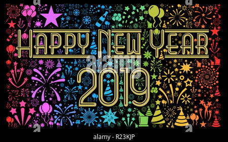 Glückliches neues Jahr 2019 Stockfoto