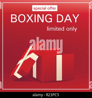 Spezielle Angebote Boxing Day Konzept Hintergrund, realistischen Stil Stock Vektor