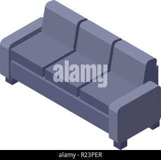 Grau home sofa Symbol, isometrische Stil Stock Vektor