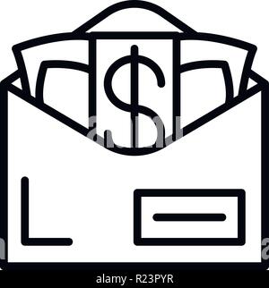 Schmiergelder Briefumschlag, outline Style Stock Vektor