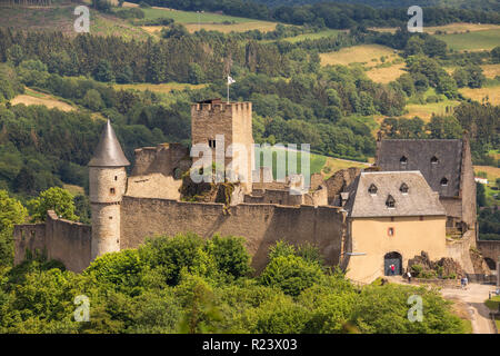 Die Burg von Bourscheid, Bourscheid, Luxemburg, Europa Stockfoto