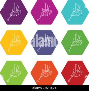 Dudelsack Icons Set9 Vektor Stock Vektor