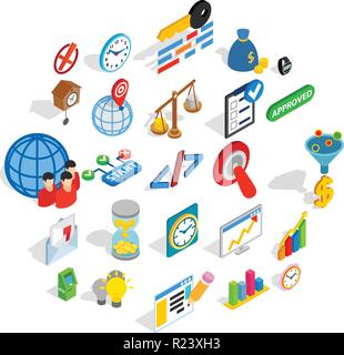 Exchange Symbole gesetzt, isometrische Stil Stock Vektor