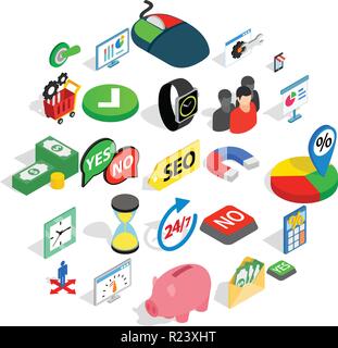 Interchange Symbole gesetzt, isometrische Stil Stock Vektor