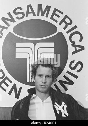 Tennis Player, John McEnroe hält eine Pressekonferenz in San Francisco, 9. Juli 1978 Stockfoto