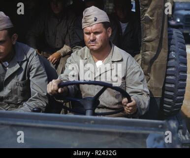 US Marine LKW-Fahrer, New River, North Carolina, USA, Mai 1942 Stockfoto