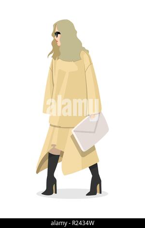 Frauen gekleidet in stilvollem trendige Kleidung - weibliche Modeillustration Stock Vektor