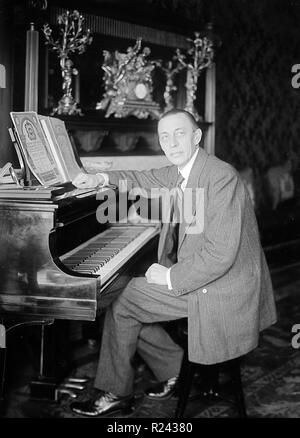 Sergej Wassiljewitsch Rachmaninow (1873-1943). Russischer Komponist, Pianist und Dirigent. Stockfoto