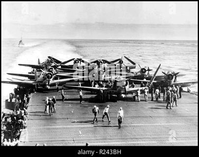 Der Schlacht um Midway auf dem pazifischen Kriegsschauplatz war eines der wichtigsten Seeschlachten des zweiten Weltkriegs. Zwischen dem 4. und 7. Juni 1942 Stockfoto