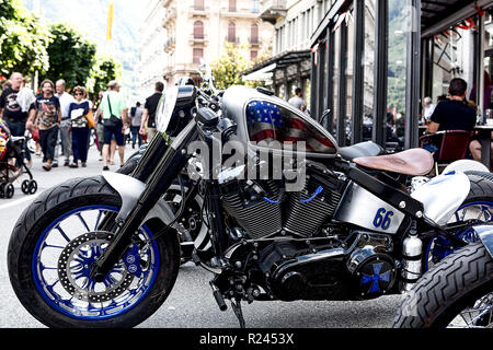 Air Show PC 7 & Harley Davidson Festival, Lugano, Schweiz Stockfoto