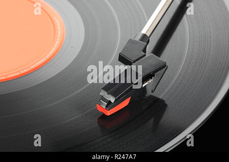 Player Stylus mit 33rpm Vinyl LP Record Stockfoto