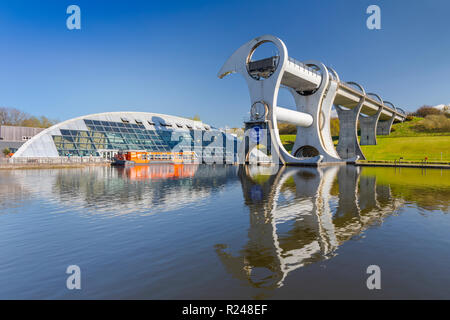 Das Falkirk Wheel, Forth und Clyde Kanal mit Union Canal, Falkirk, Schottland, Großbritannien, Europa Stockfoto