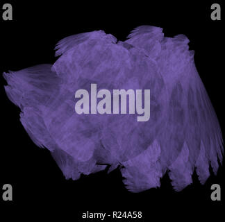 Violett abstraktes fraktale Muster auf schwarzen Hintergrund. Fantasy fraktale Struktur. Digitale Kunst 3D-Rendering. Computer Generated image Stockfoto