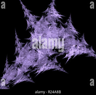 Violett abstraktes fraktale Muster auf schwarzen Hintergrund. Fantasy fraktale Struktur. Digitale Kunst 3D-Rendering. Computer Generated image Stockfoto