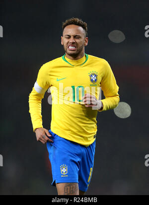 Neymar Brasiliens während der internationalen Freundschaftsspiel im Emirates Stadium, London. PRESS ASSOCIATION Foto. Bild Datum: Freitag, 16. November 2018. Siehe PA-Geschichte Fußball Brasilien. Photo Credit: Steven Paston/PA-Kabel Stockfoto