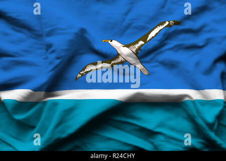 Midway Inseln 3D-Faltig flag Abbildung. Verwendbar für Hintergrund und Textur. Stockfoto