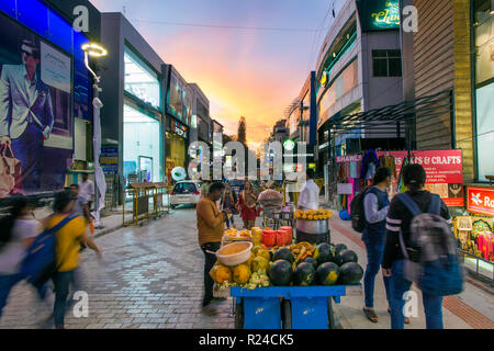 Beschäftigt der Brigade Road Shopping Street, Bangalore (Bangaluru), Hauptstadt des Bundesstaates Karnataka, Indien, Asien Stockfoto