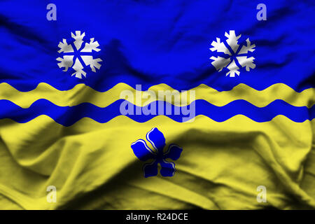 Prince George British Columbia 3D-Faltig flag Abbildung. Verwendbar für Hintergrund und Textur. Stockfoto