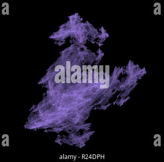 Violett abstraktes fraktale Muster auf schwarzen Hintergrund. Fantasy fraktale Struktur. Digitale Kunst 3D-Rendering. Computer Generated image Stockfoto