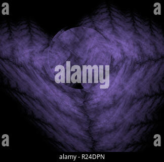Violett abstraktes fraktale Muster auf schwarzen Hintergrund. Fantasy fraktale Struktur. Digitale Kunst 3D-Rendering. Computer Generated image Stockfoto
