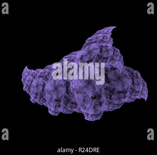 Violett abstraktes fraktale Muster auf schwarzen Hintergrund. Fantasy fraktale Struktur. Digitale Kunst 3D-Rendering. Computer Generated image Stockfoto