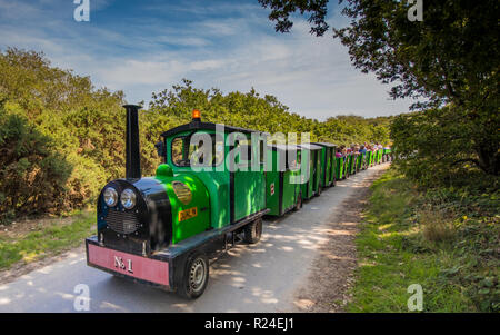 Das land Zug Fahrt entlang der öffentlichen Fußweg an Hengistbury Head, Bournemouth, Dorset, Großbritannien Stockfoto