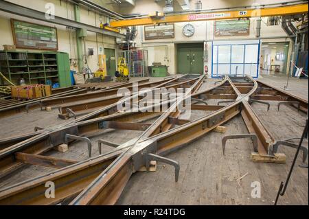 Wien, Hauptwerkstätte der Wiener Linien, Gleisbauwerkstätte - Wien, Workshop der Wiener Verkehrsbetriebe Stockfoto